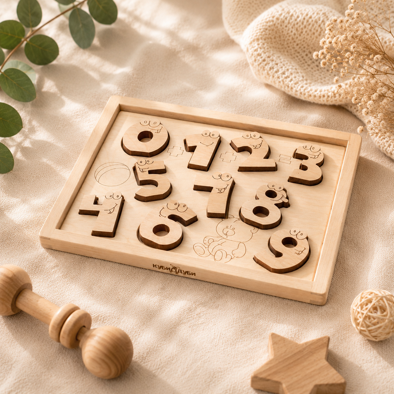 趣味 Numbers Wooden Number Puzzle | Educational Toys | Happy Go Ducky