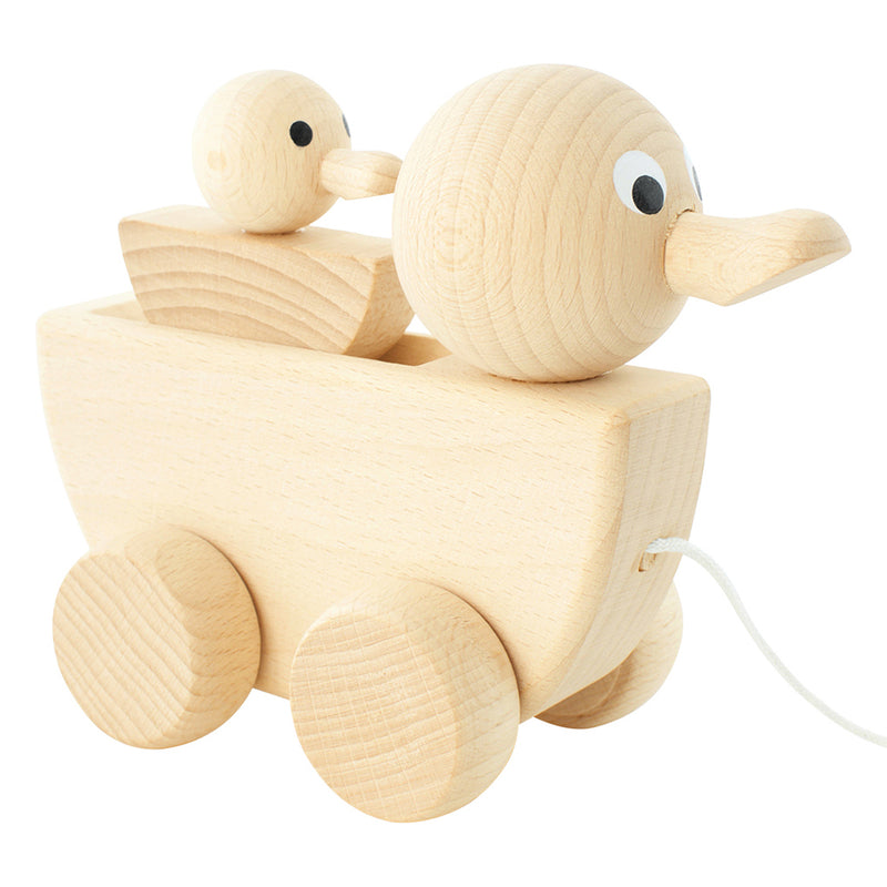 Wooden Pull Along Duck With Duckling - Gracie