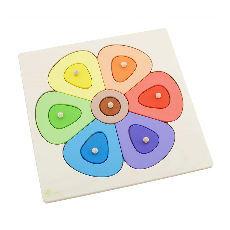 Early Learning Wooden Flower Puzzle For Toddlers