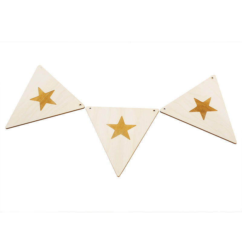 Wooden Bunting Flags - Stars