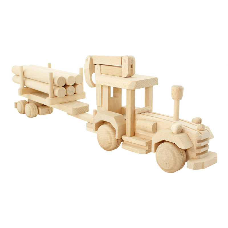 Wooden Tractor With Logs - Fergus