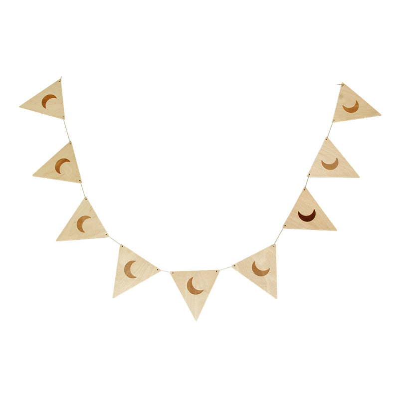 Wooden Bunting Flags - Crescent Moon