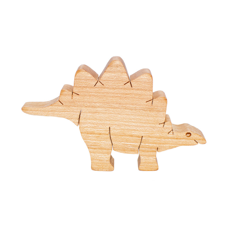 Wooden Stegosaurus Figure