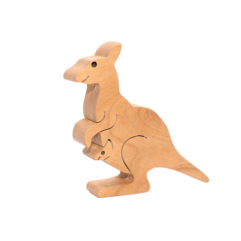 Wooden Kangaroo Figure