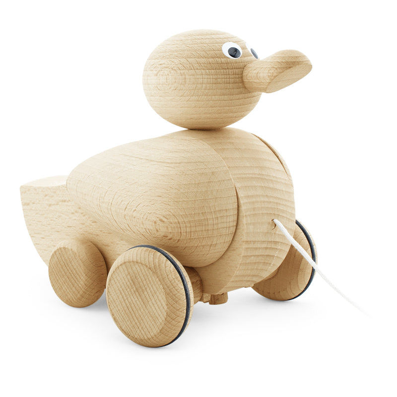 wooden pull along quacking duck toy