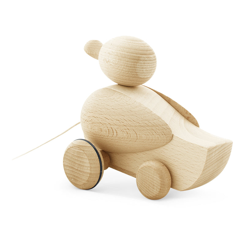 wooden pull along quacking duck toy