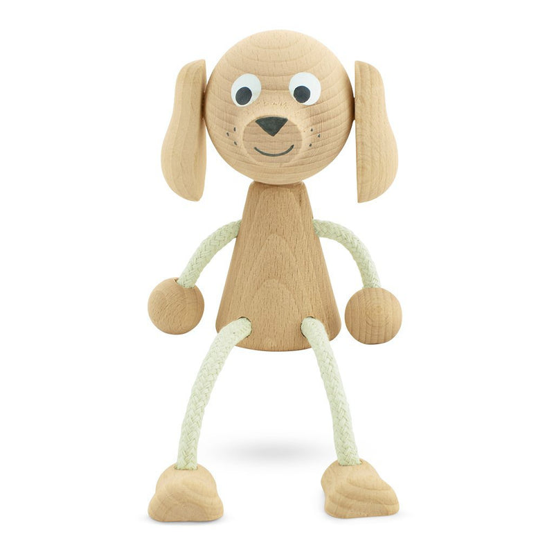 wooden sitting dog toy