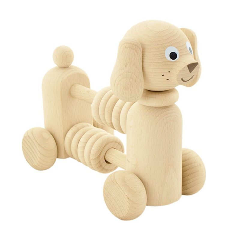 wooden push along toy with counting beads