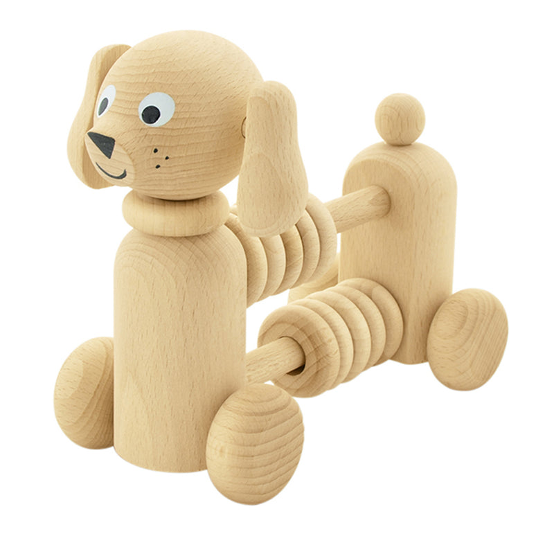 wooden push along toy with abacus 