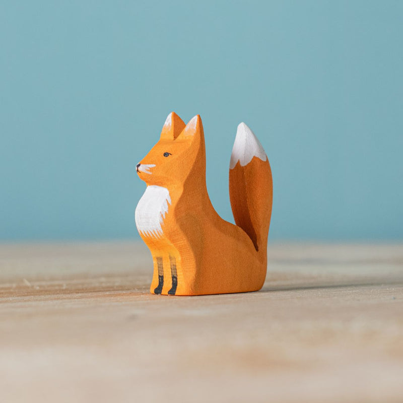 Wooden Fox Cub - Sitting