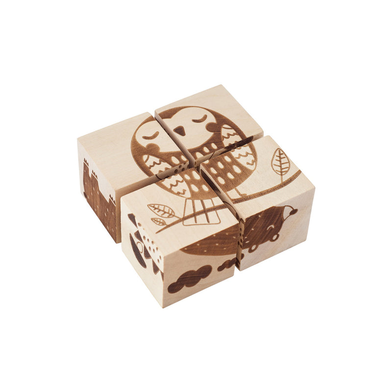 Wooden Cube Puzzle - Animals
