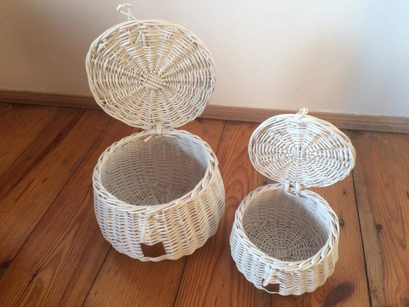 Wicker Basket Large - White