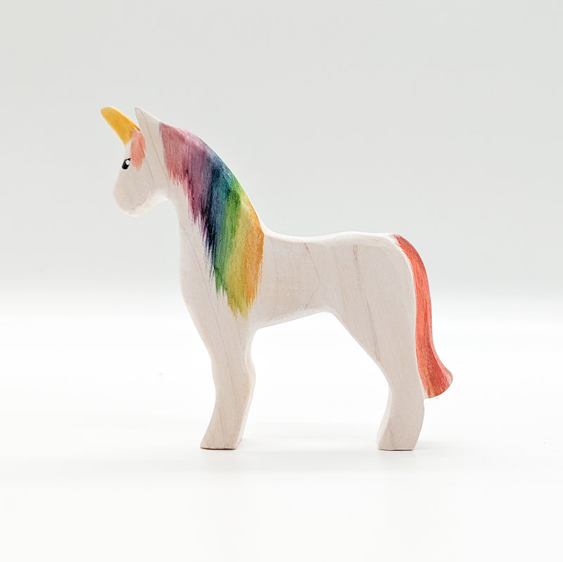 Wooden Unicorn - Rainbow