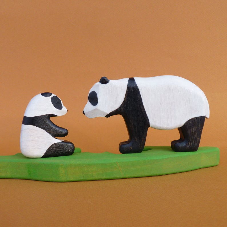 Mother and Baby Panda Figures
