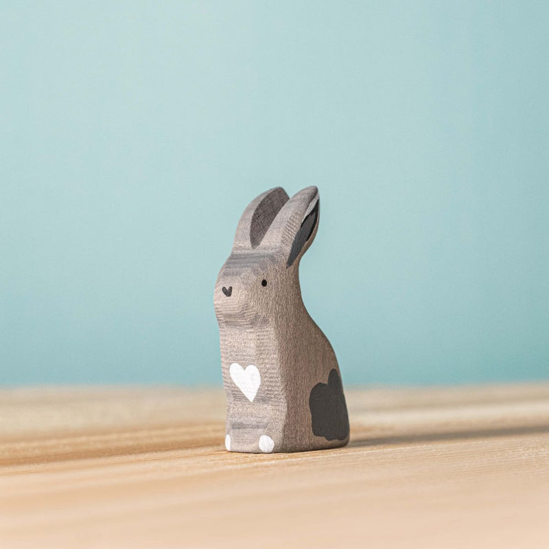 Wooden Sitting Rabbit - Grey