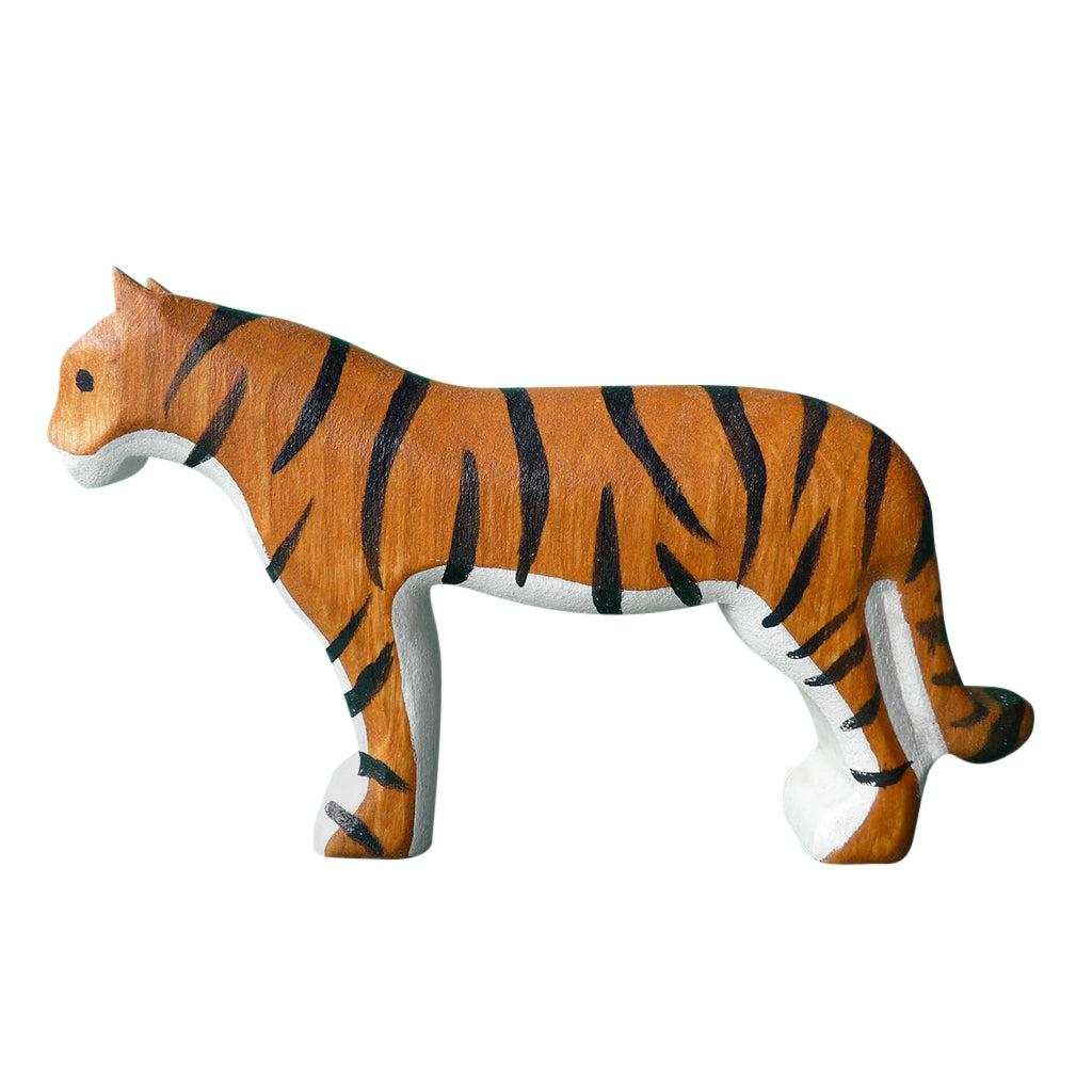 Wooden Tiger Figure Wooden Toy Animals Happy Go Ducky