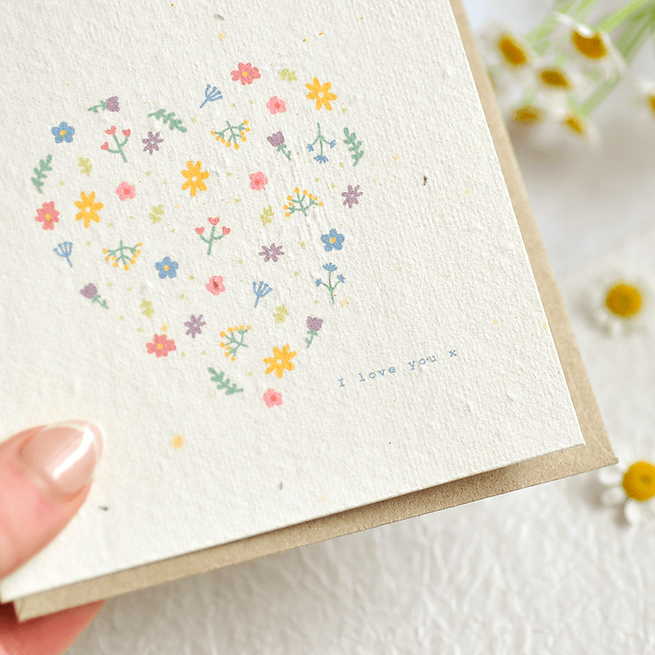 Floral Heart Plantable Greeting Card