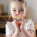 Wooden Rainbow Heart