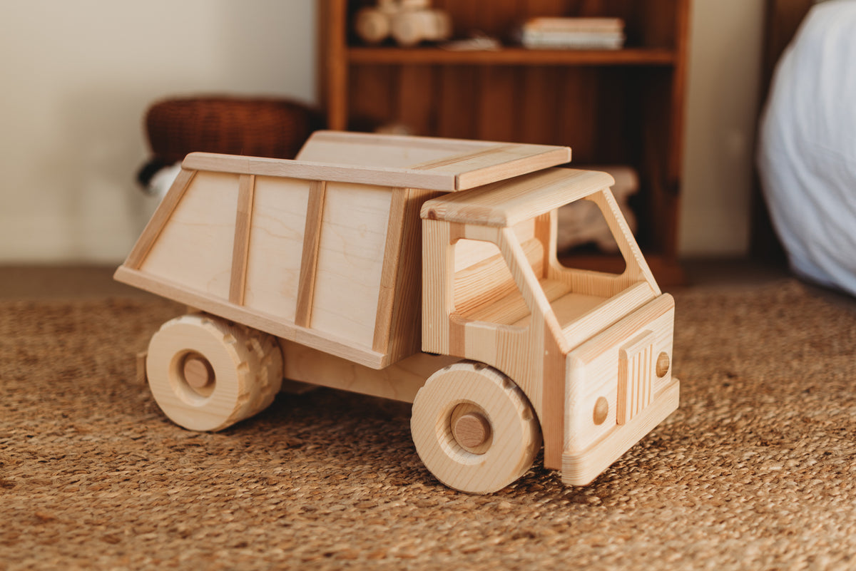 Handmade Large Oak Wood Toy Truck 2024 Vintage