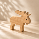 Wooden Moose Figure