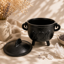 Cast Iron Cauldron With Lid - Black