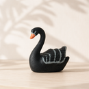 Wooden Black Swan - Swimming