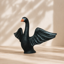 Wooden Black Swan - Flying