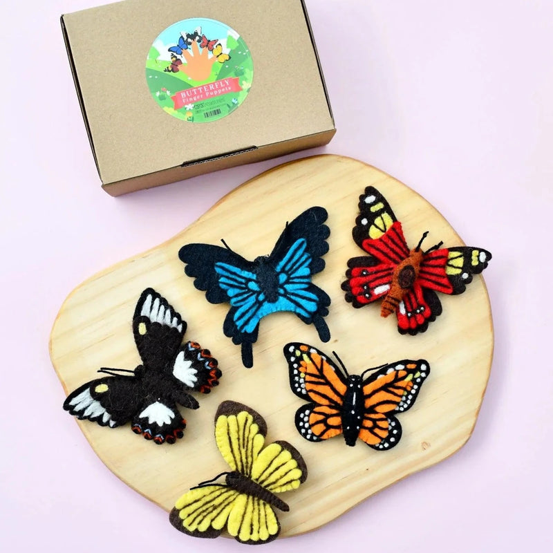 Felt Finger Puppet Set - Butterflies