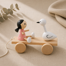 Wooden Pull Along Girl and Swan - Jasmine & Josephine