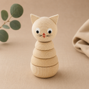 Wooden Cat Stacking Puzzle - Whiskers