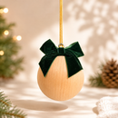 Wooden Personalised Christmas Ornament - Ball With Bow
