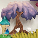 Wooden Wisteria Tree - Purple & White