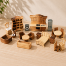 Wooden Dollhouse Furniture - 21 Piece 'Sunflower' Set