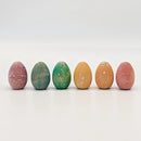 Wooden Speckled Eggs - Set Of 6