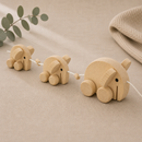 Wooden Pull Along Elephant Family