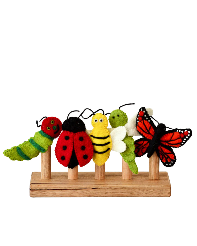 Felt Finger Puppet Set | Felt Insects | Tara Treasures