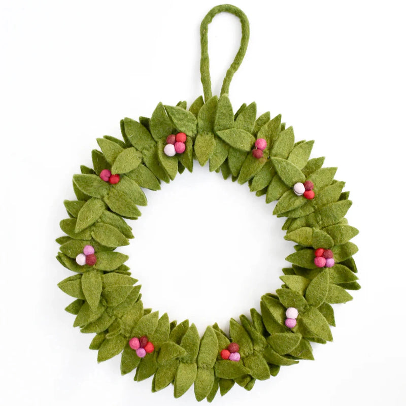 Felt Holly Christmas Wreath