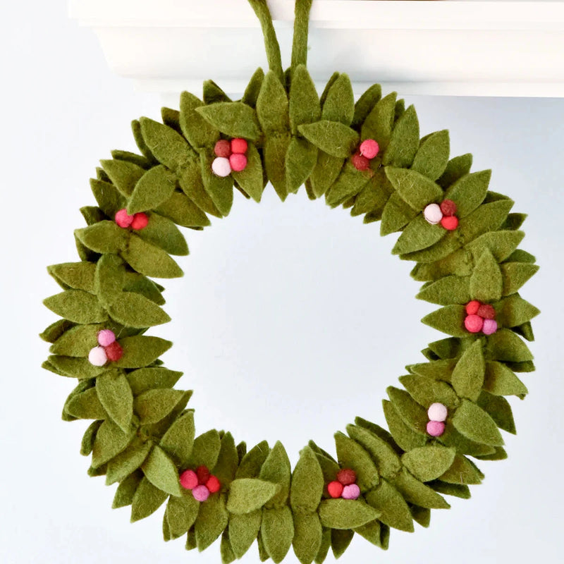 Felt Holly Christmas Wreath