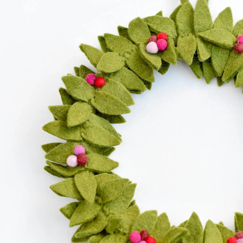 Felt Holly Christmas Wreath