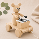 Wooden Pull Along Bear With Xylophone - Baxter