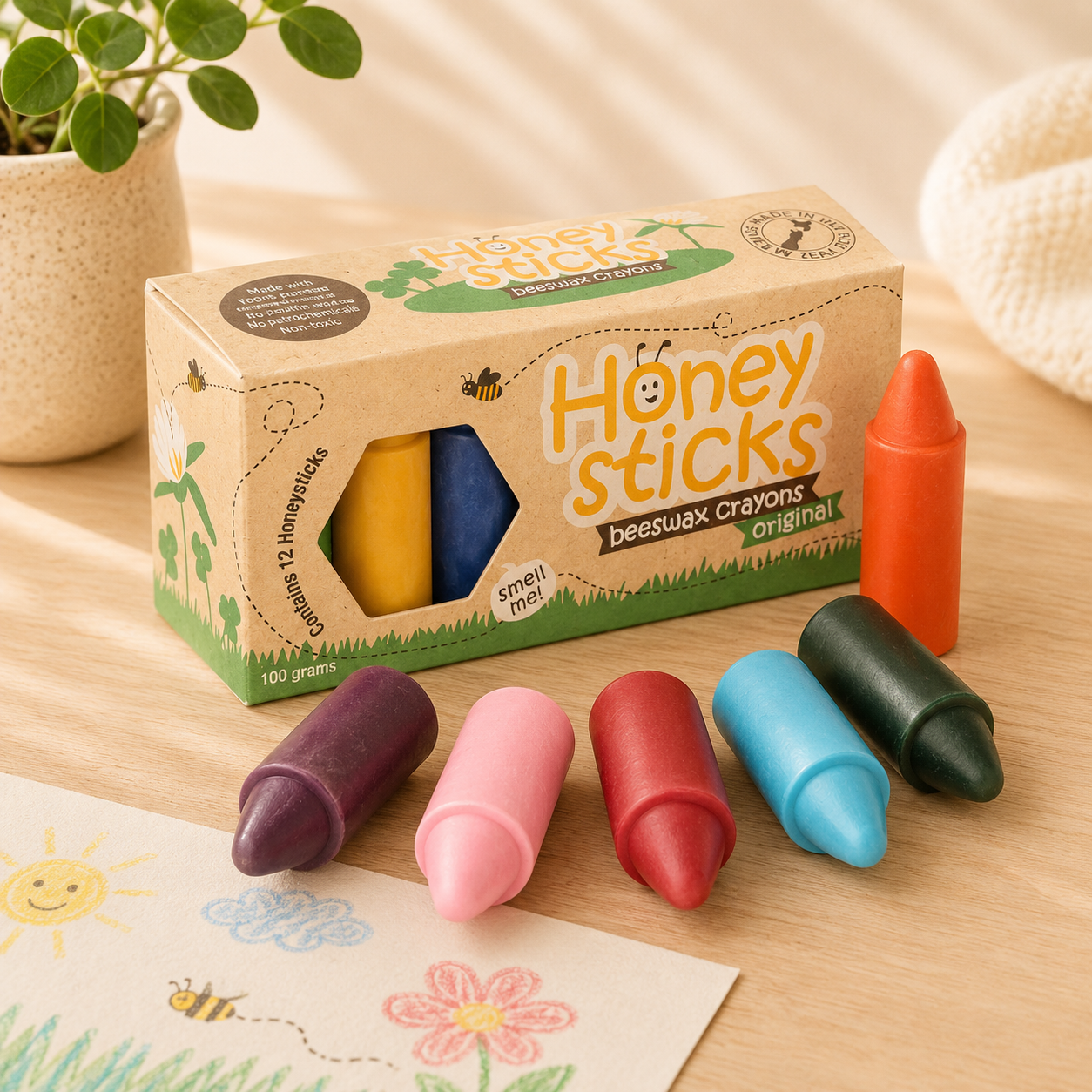 Honeysticks 100% Pure Beeswax Crayons