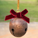 Wooden Personalised Christmas Ornament - Small Bell With Bow