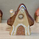 Wooden Gingerbread House With Chimney - Medium
