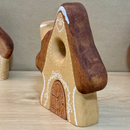Wooden Gingerbread House With Chimney - Medium