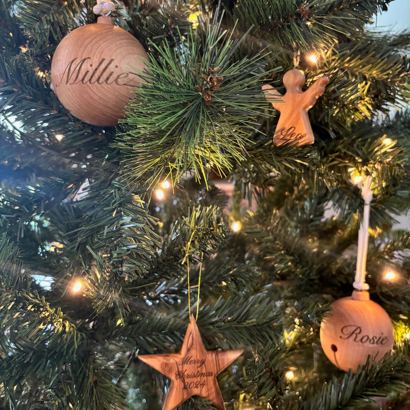 Wooden Personalised Christmas Ornament - Star