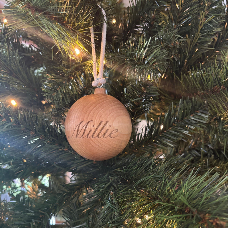 Wooden Personalised Christmas Ornament - Ball