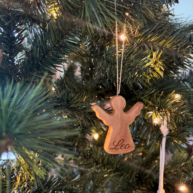 Wooden Personalised Christmas Ornament - Angel