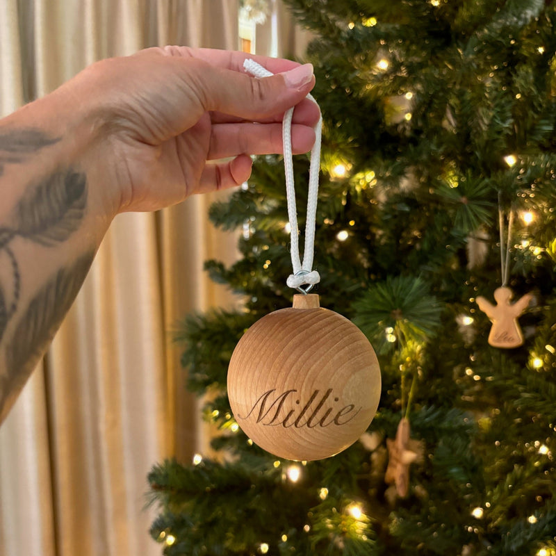 Wooden Personalised Christmas Ornament - Ball