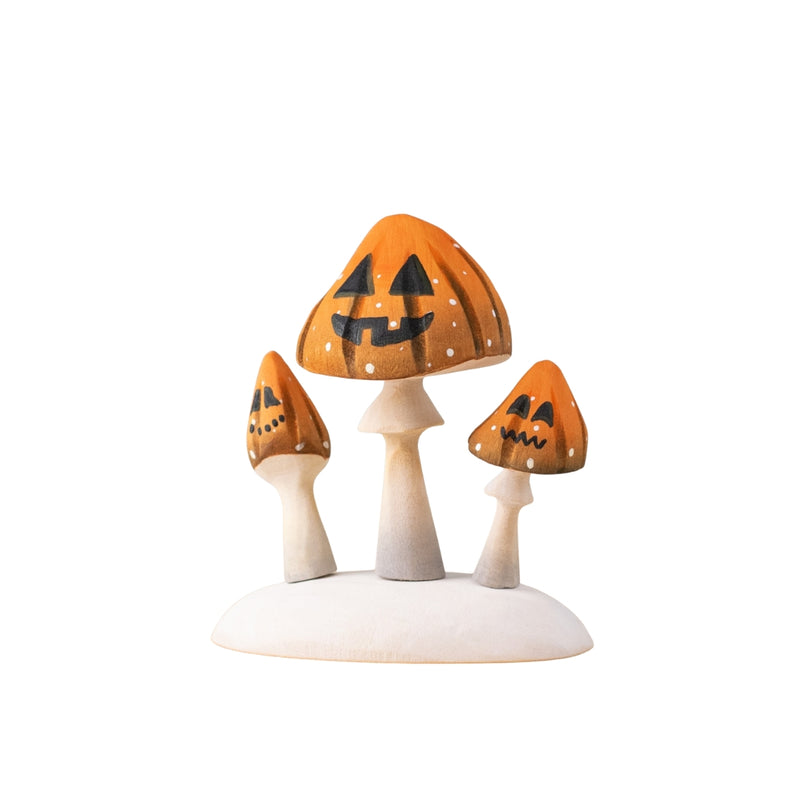 Wooden Pumpkin Mushroom Set