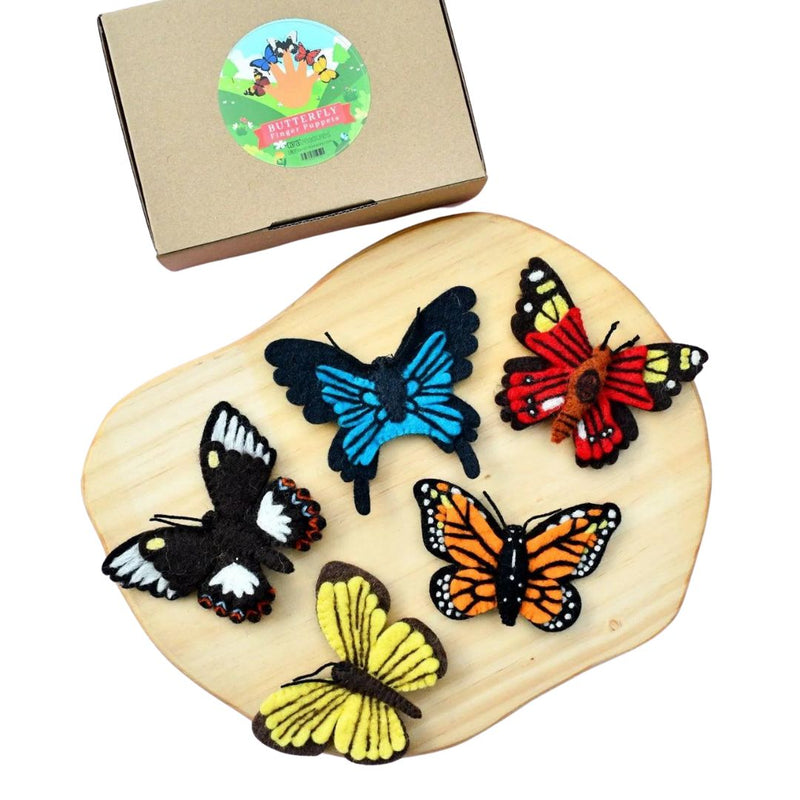 Felt Finger Puppet Set - Butterflies